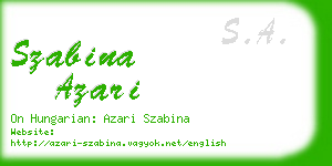 szabina azari business card